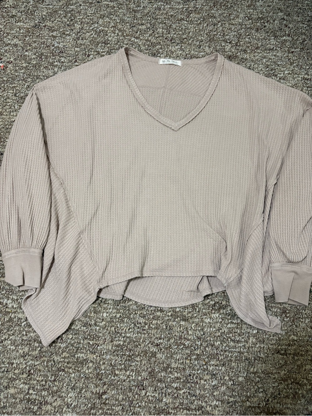 Free People We The Free Thermal Waffle V-Neck Pullover